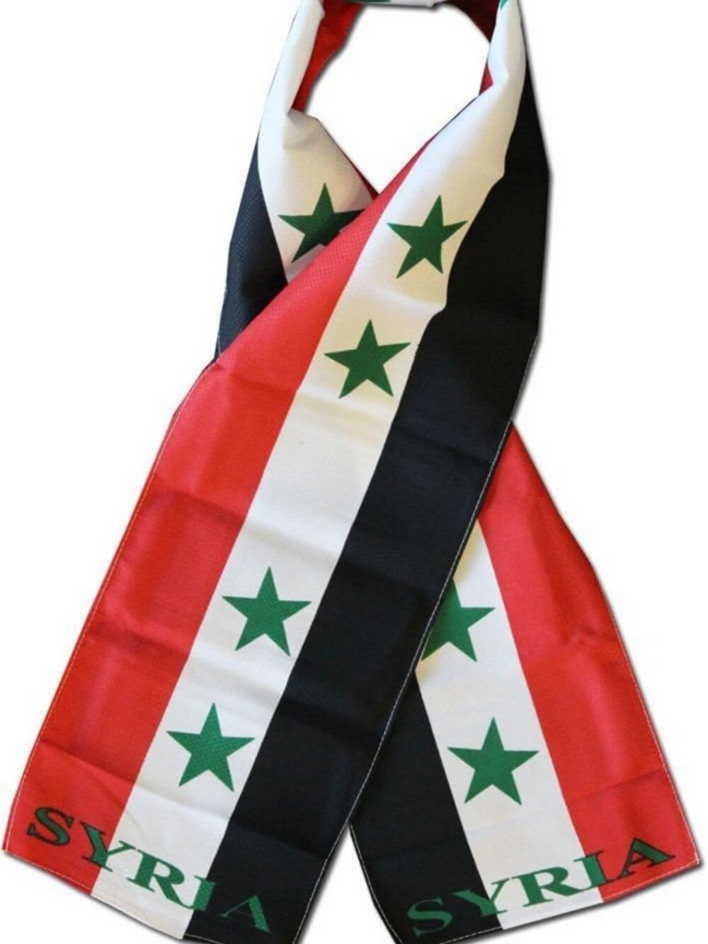 Lightweight Knitted Style Scarf Set of 12 - Syrian Country Flag Print, 8"x60